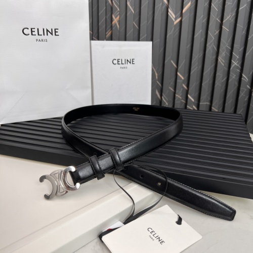 Cinturón de Cuero Celine con Hebilla Triomphe para Hombre y Mujer 1 Cinturón de Cuero Celine con Hebilla Triomphe para Hombre y Mujer
