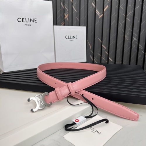 Celine Triomphe Logo Belt in Pink Leather, 2.5cm Width 1 Celine Triomphe Logo Belt in Pink Leather, 2.5cm Width