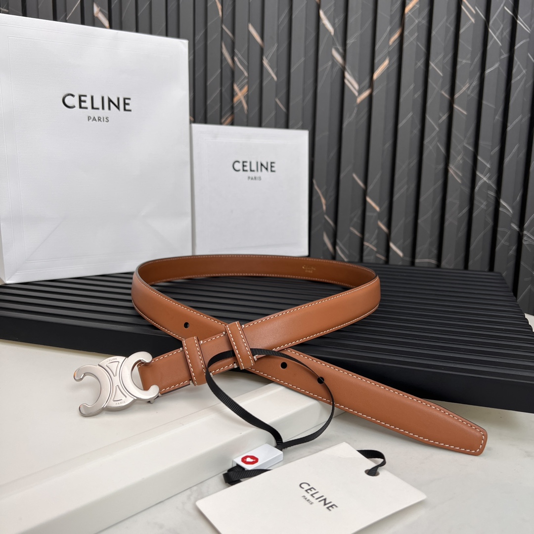 Celine Triomphe Logo Belt - Classic Leather Belt for Women and Men 2 i1668701408 5243 0