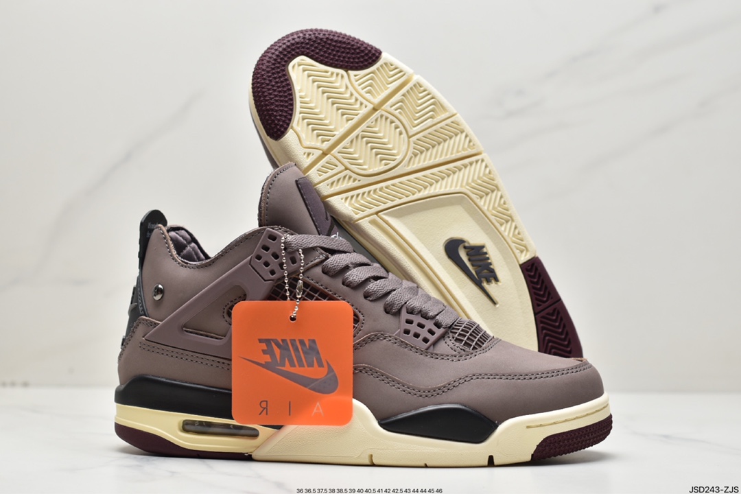 A Ma Maniére x Nike Air Jordan 4 Retro SP ”Violet Ore” AJ4 mid-bang ”wine red dark purple ore yellow” DV6773-220