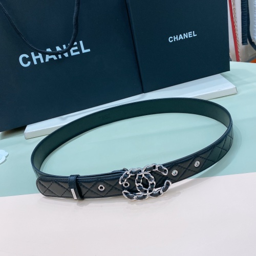 Chanel Lambskin Leather Belt with CC Buckle, 3.0cm Width 1 Chanel Lambskin Leather Belt with CC Buckle, 3.0cm Width