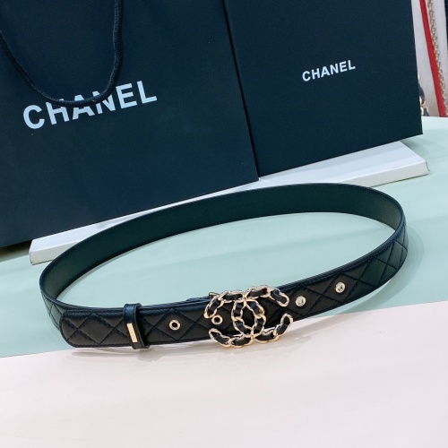 CHANEL CC Buckle Lambskin Leather Belt, 3.0 cm Width, Gold Hardware 1 CHANEL CC Buckle Lambskin Leather Belt, 3.0 cm Width, Gold Hardware