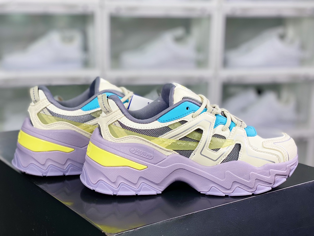 Aesthetics FUSION Aurora Aurora series low-cut daddy style increased retro neutral casual sports jogging shoes ”Mi White Gray Blue Yellow Lavender” F12W231127FFF