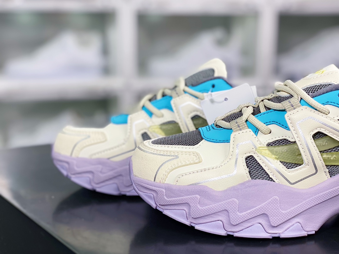 Aesthetics FUSION Aurora Aurora series low-cut daddy style increased retro neutral casual sports jogging shoes ”Mi White Gray Blue Yellow Lavender” F12W231127FFF