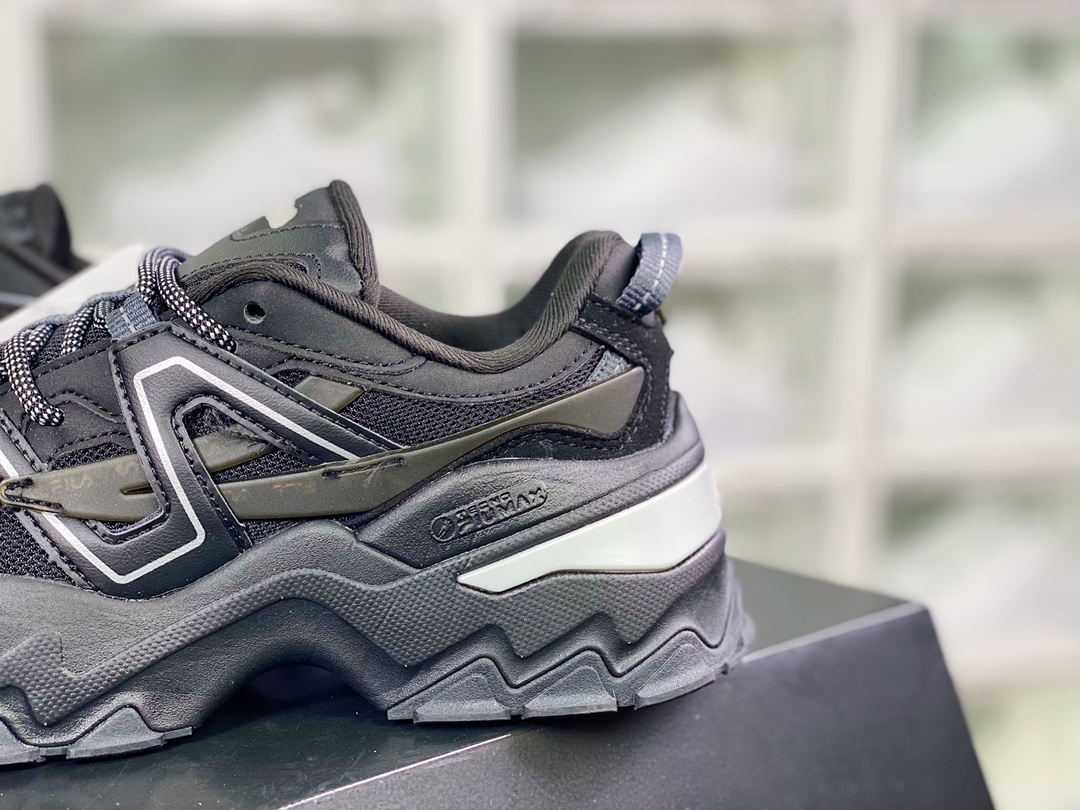 FUSION Aurora Aurora series low-cut daddy style heightened jogging shoes ”Black Silver” F12W231127FBK