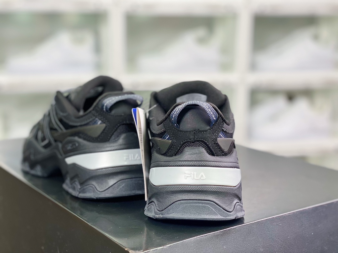 FUSION Aurora Aurora series low-cut daddy style heightened jogging shoes ”Black Silver” F12W231127FBK