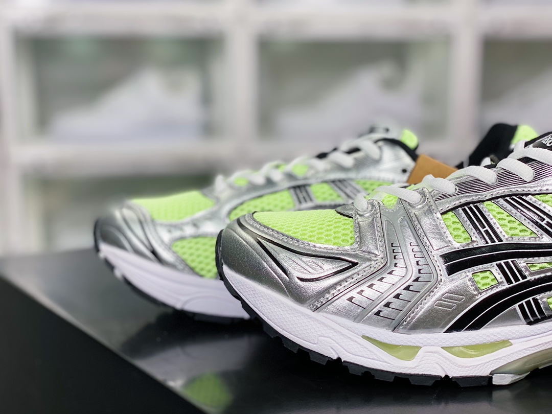 /ASICS GEL - KAYANO 14 Series Lightweight Cushioning Casual Sports Running Shoes ”Silver Black Lime Green” 1201A019-751