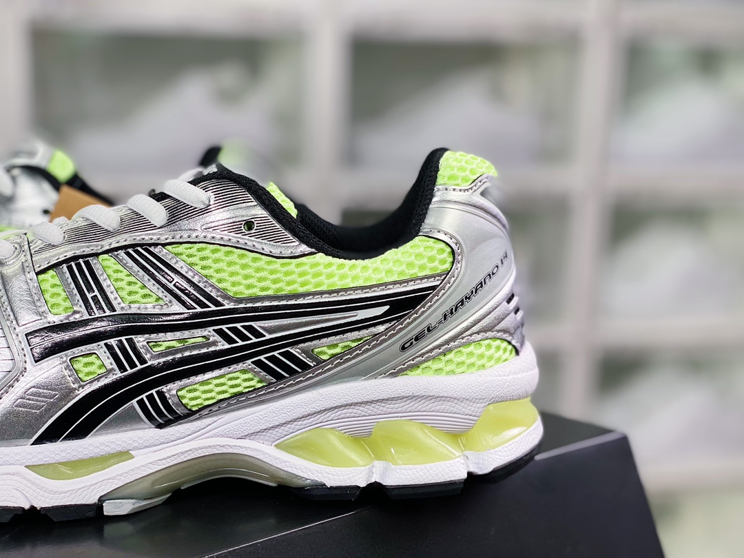 /ASICS GEL - KAYANO 14 Series Lightweight Cushioning Casual Sports Running Shoes ”Silver Black Lime Green” 1201A019-751