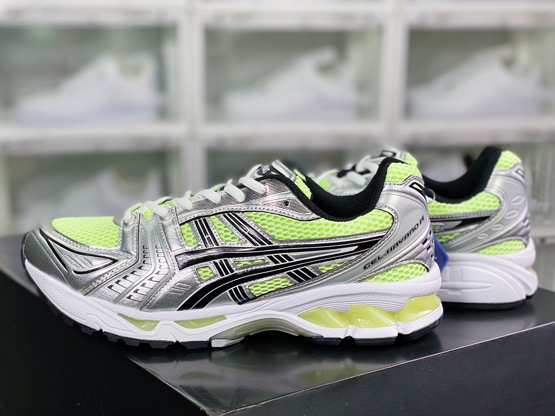 /ASICS GEL - KAYANO 14 Series Lightweight Cushioning Casual Sports Running Shoes ”Silver Black Lime Green” 1201A019-751