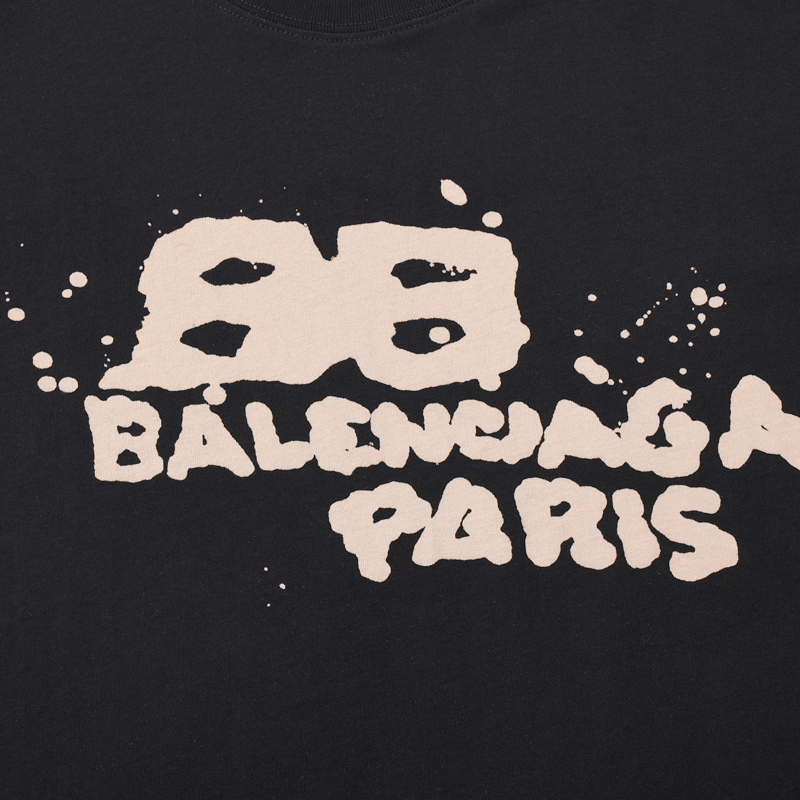 BALENCIGA/巴黎BALENCIGA#BB手绘涂鸦短袖T恤