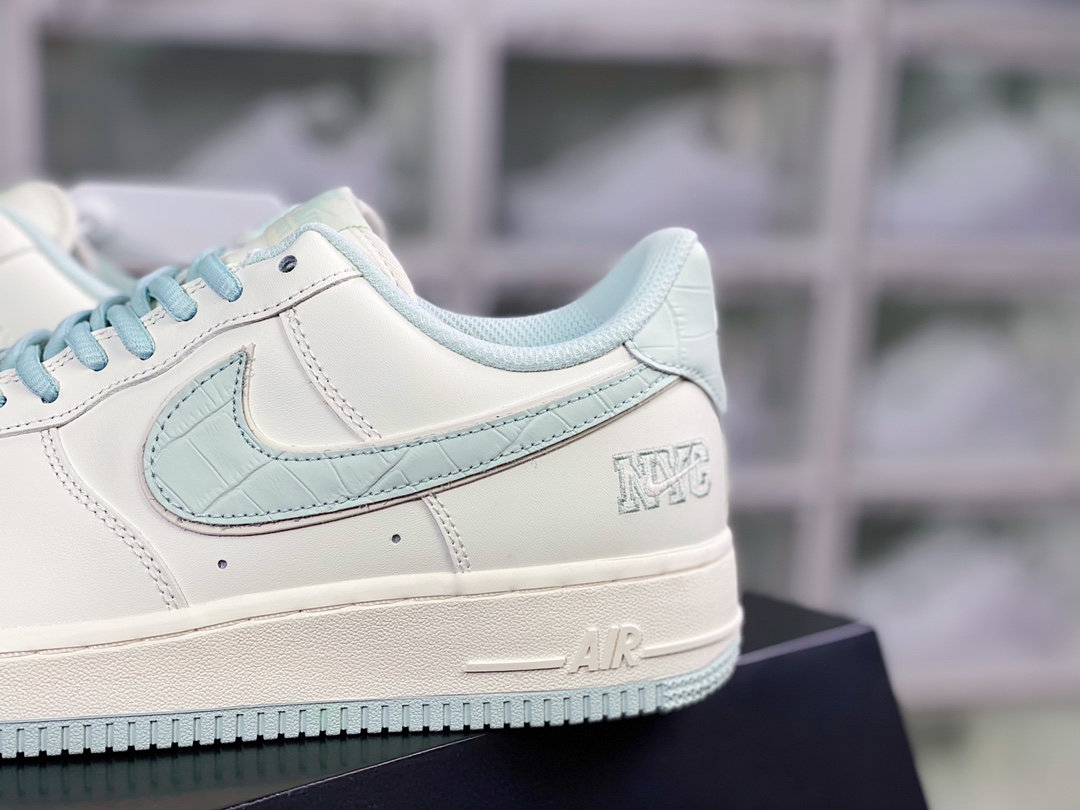 240 Air Force 1 '07 Low ”NYC/White/Mint Blue”空军一号板鞋“皮革米白薄荷蓝NYC”KL4596-362