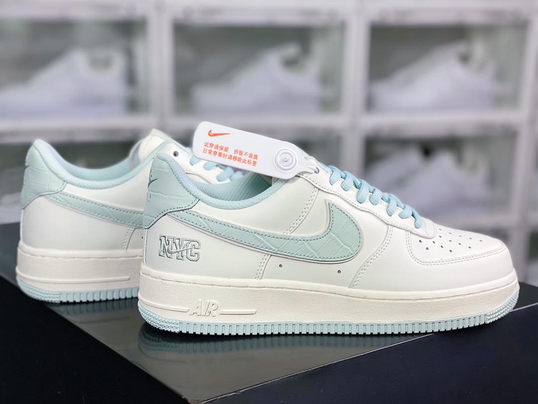 240 Air Force 1 '07 Low ”NYC/White/Mint Blue”空军一号板鞋“皮革米白薄荷蓝NYC”KL4596-362