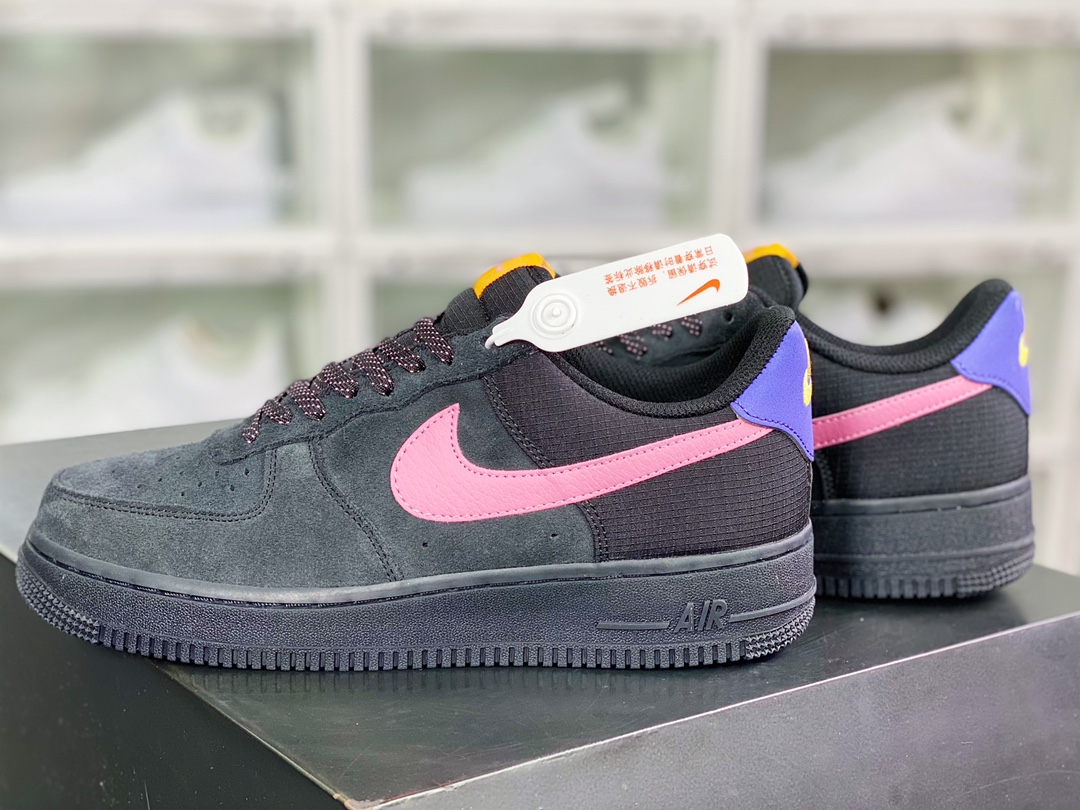 240  Air Force 1 Low '07 ACG”Black/Pink”空军一号经典低帮百搭休闲运动板鞋“麂皮黑粉紫”CD0887-001