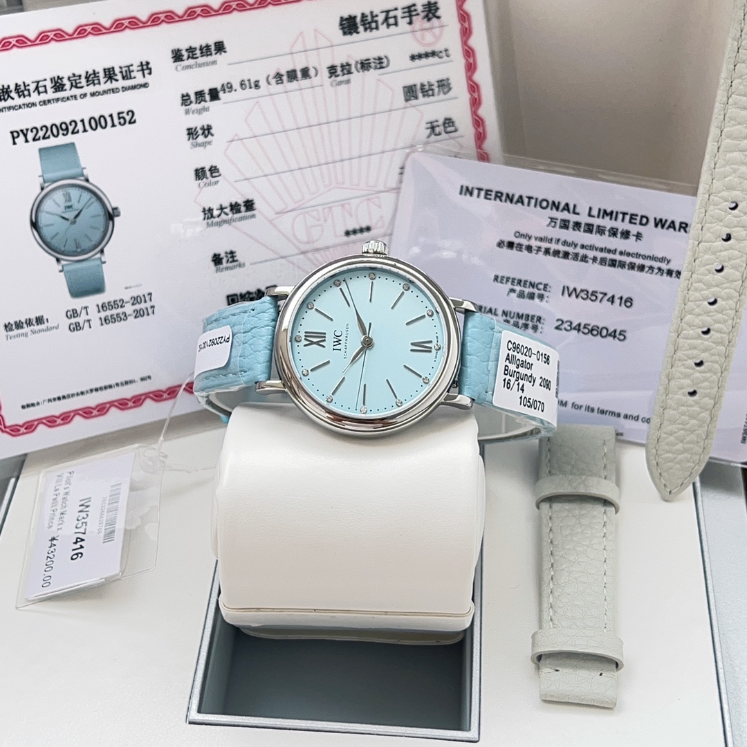 Luxury IWC Mandarin Wristwatch with Diamond, 34mm, 2022, Full Package Included - 图片 2