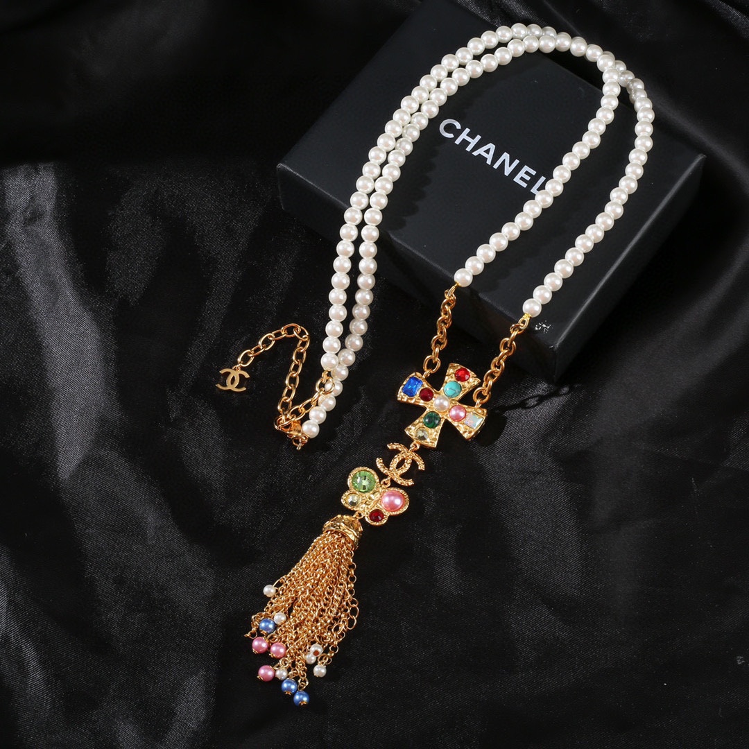  小香 Chanel 新款项链  专柜同步上新 双C项链 精工打造原版一致黄铜材质