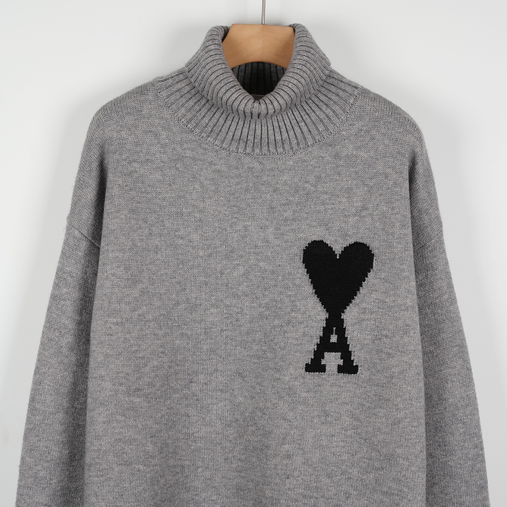 High-end Women’s Clothes: Classic Gray and Black Tiara Knitwear with Full Wool - 图片 2
