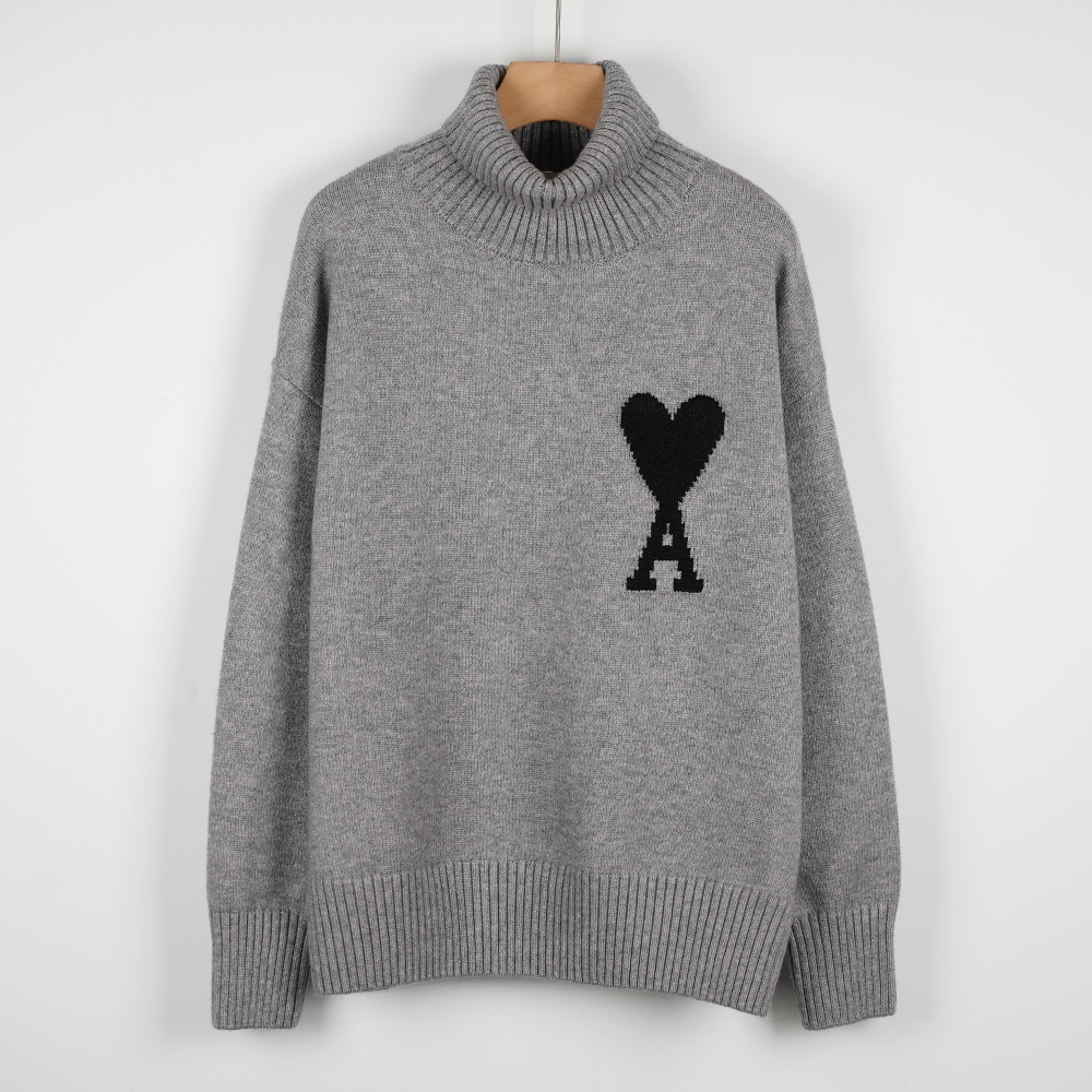 High-end Women’s Clothes: Classic Gray and Black Tiara Knitwear with Full Wool