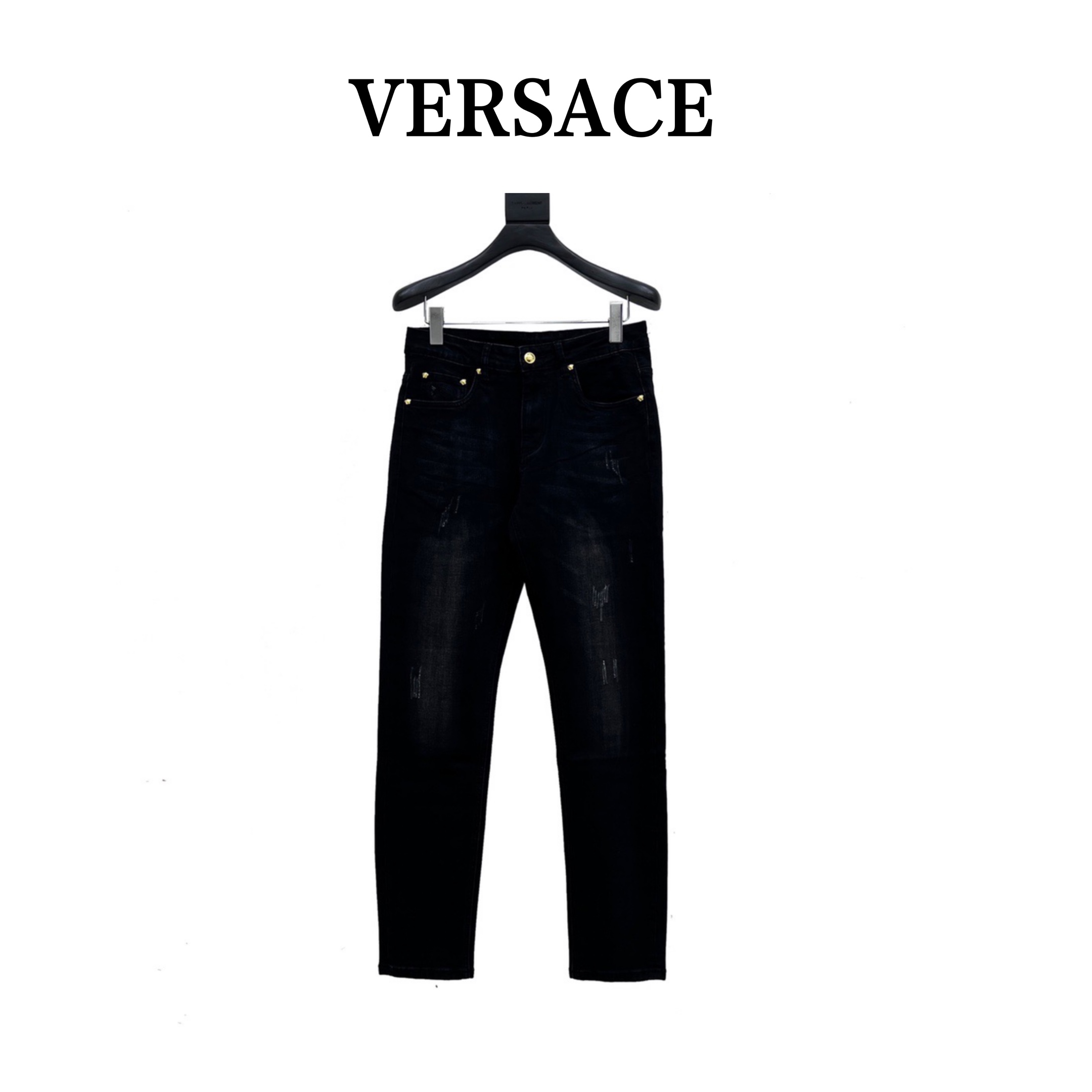 Versace/范思哲 口袋压花简约复古LOGO牛仔裤