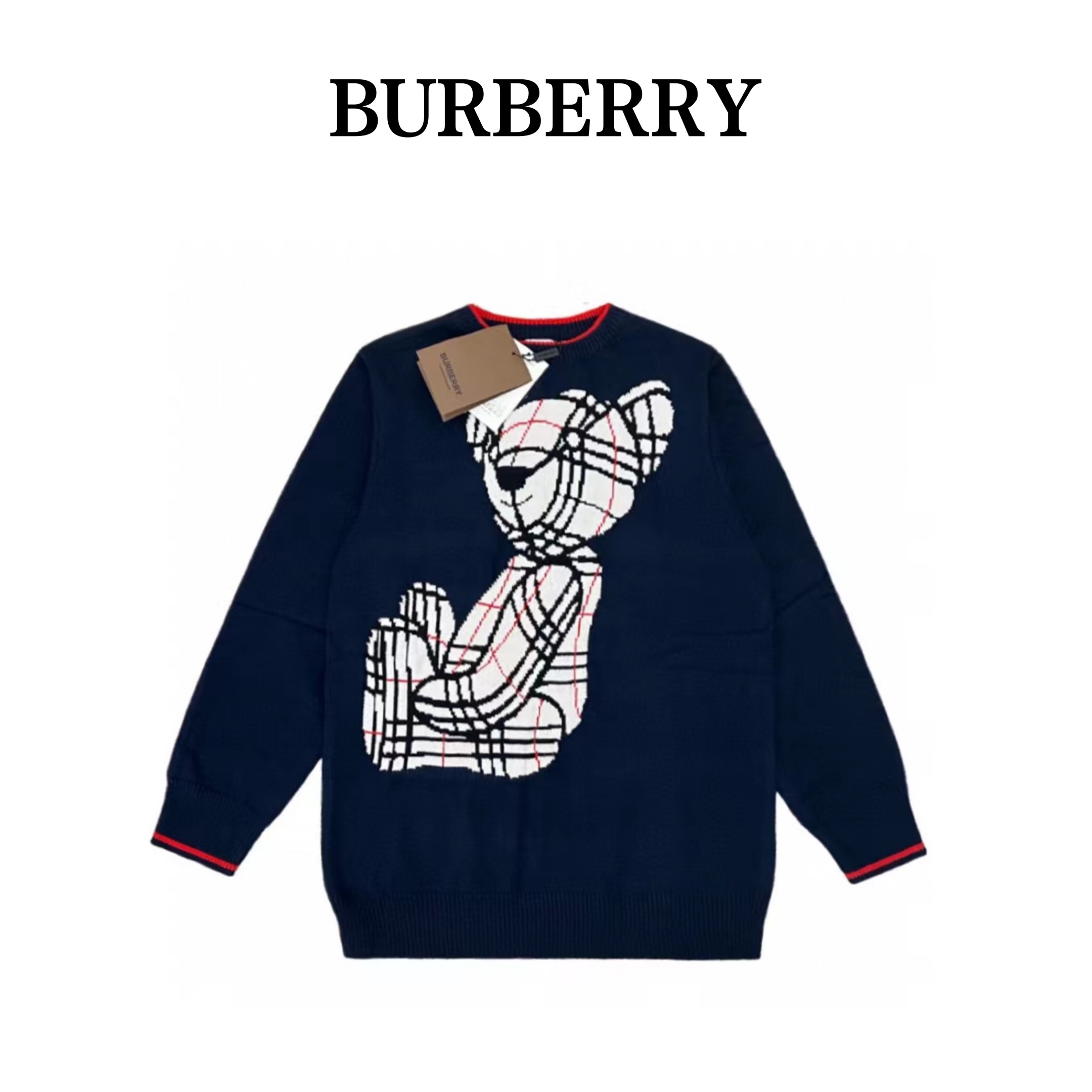 Burberry/巴宝莉布偶熊提花针织圆领毛衣