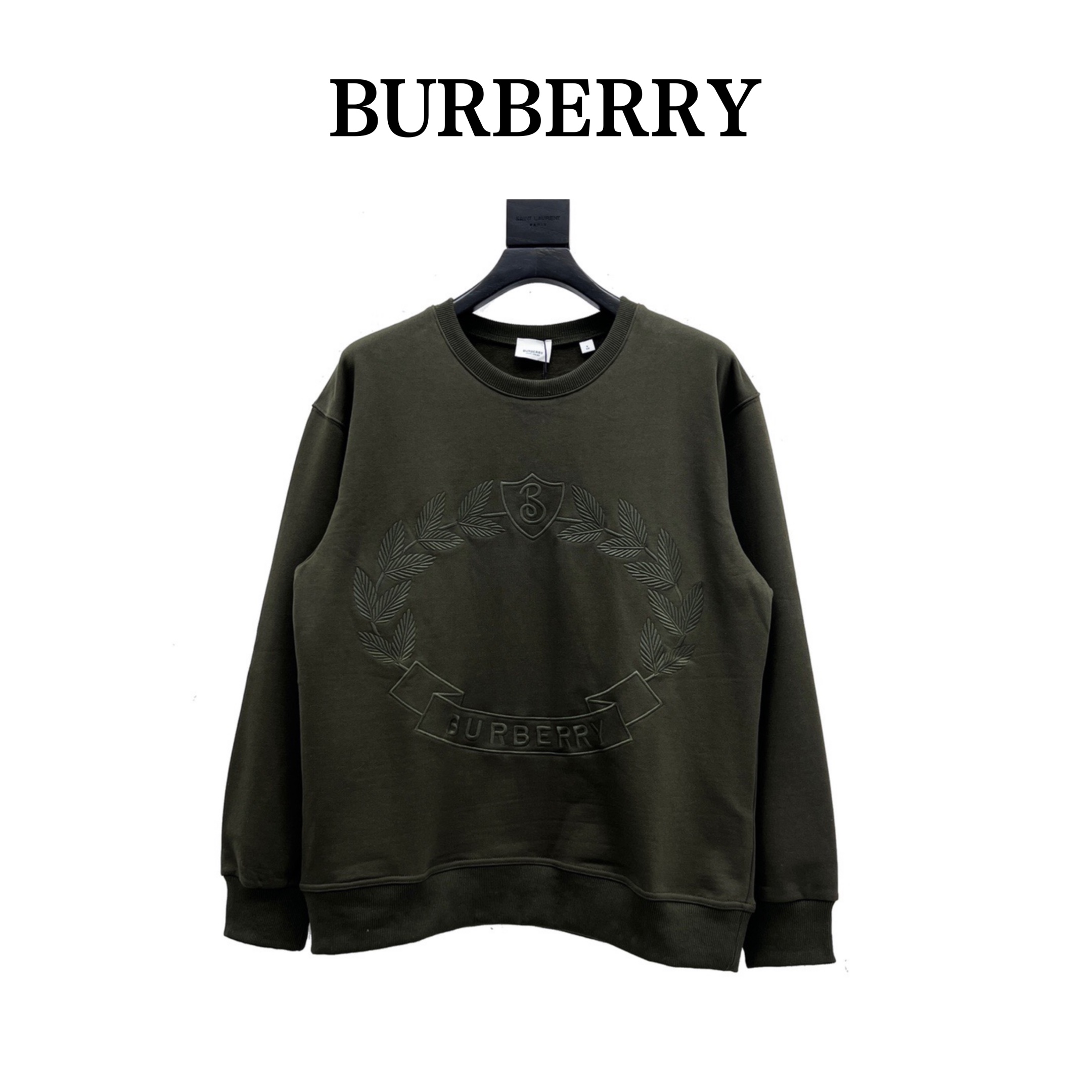 Burberry/巴宝莉 22FW橡木叶徽章刺绣圆领卫衣