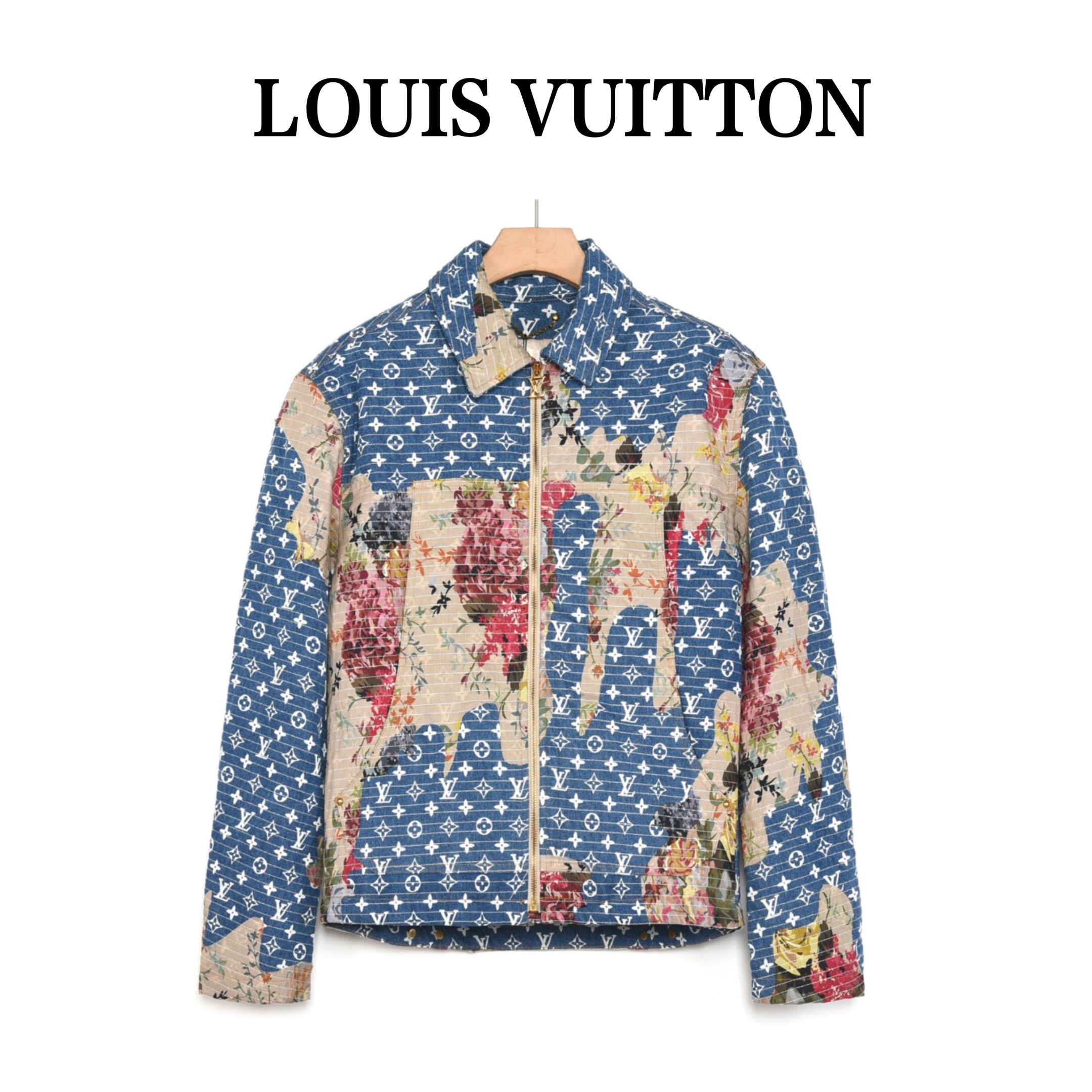 Louis Vuitton/路易威登 22Fw 玫瑰花卉满印牛仔棉服