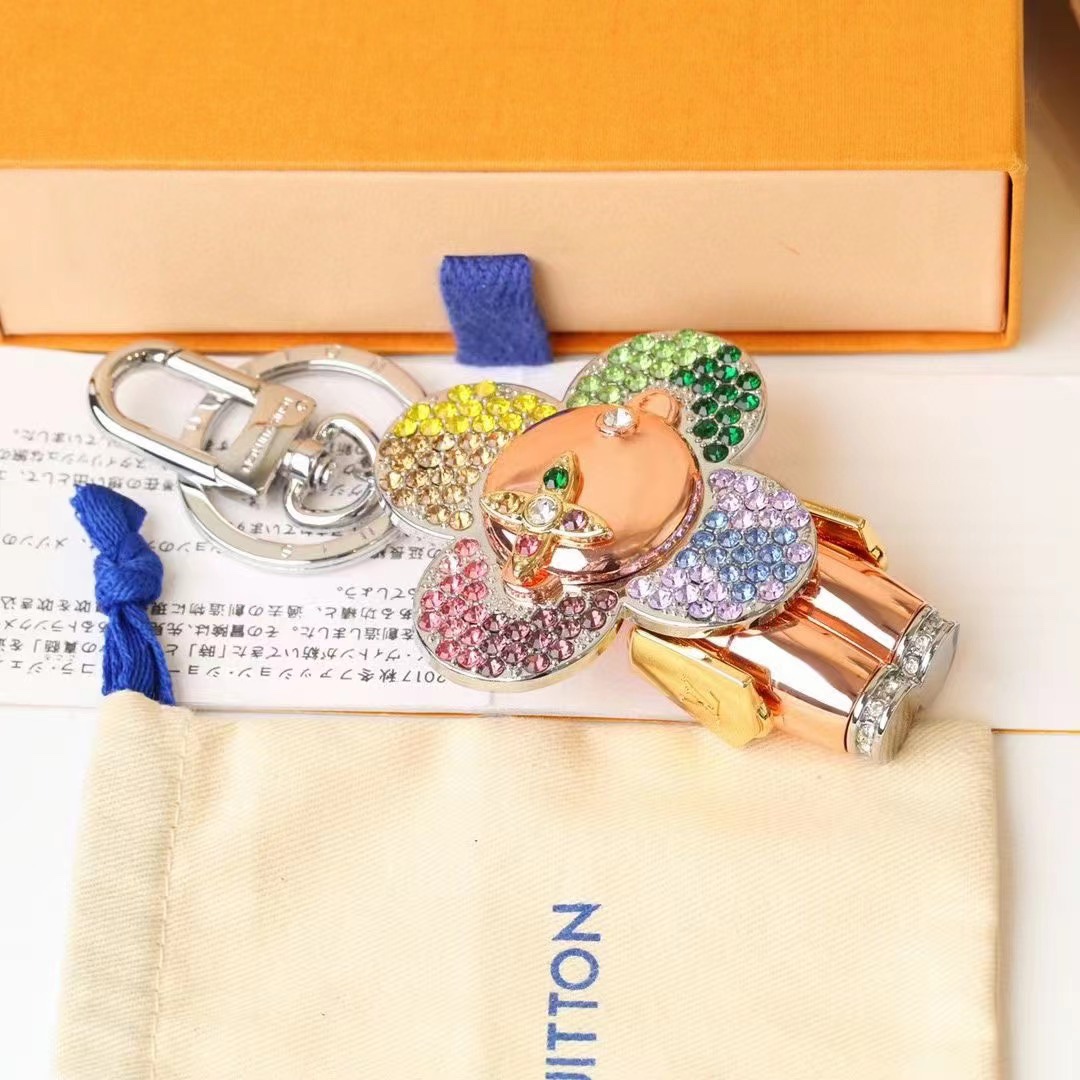 Close-up on petals of stylish sunflower keychain