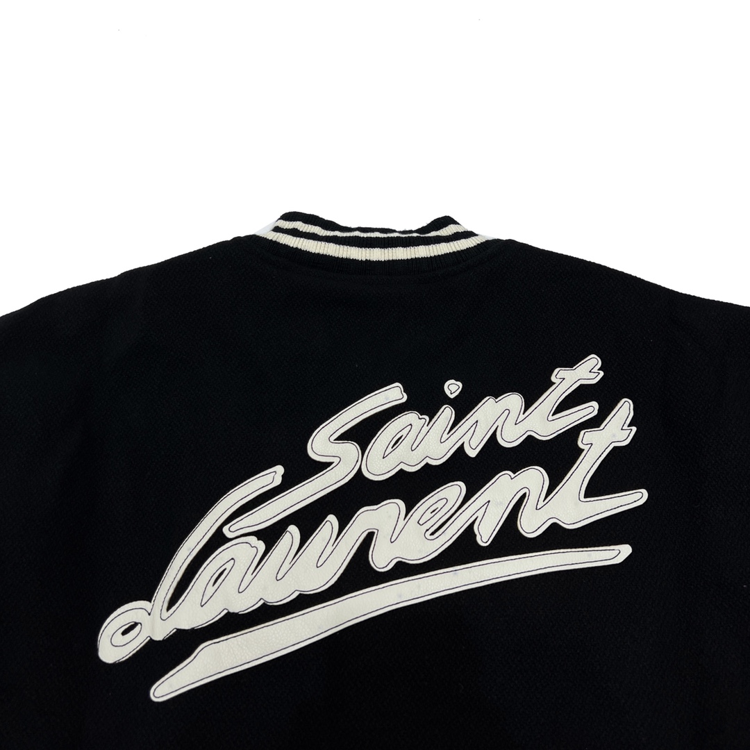 400 Saint Laurent Paris/圣罗兰 后背贴字签名款棒球服外套