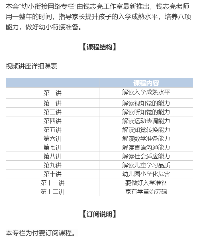 【9.9[红包]·S2564钱志亮幼小衔接专栏】