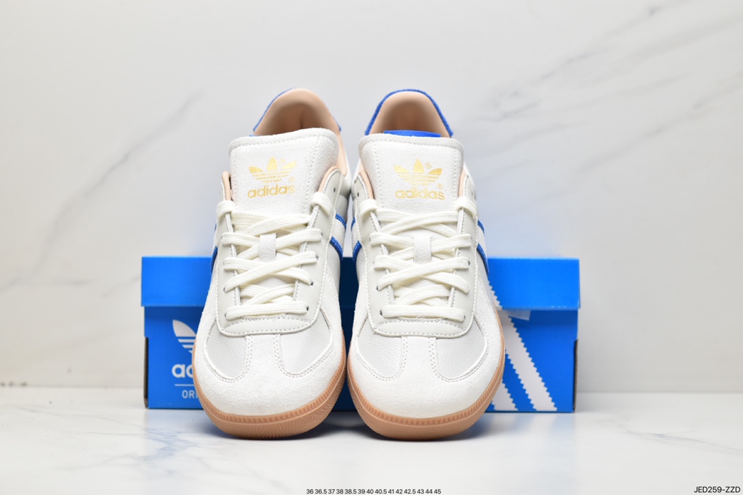 Adidas Clover Originals BW Army Dexun Series Board Shoes ”Leather Beige Royal Blue Label” HQ6457