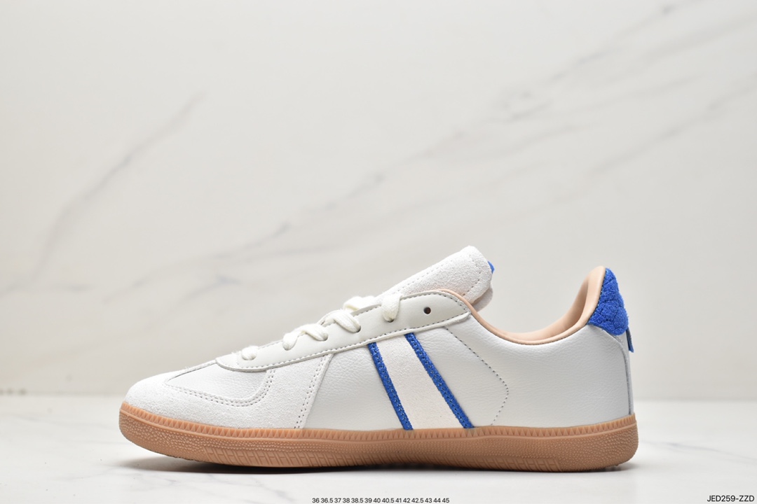 Adidas Clover Originals BW Army Dexun Series Board Shoes ”Leather Beige Royal Blue Label” HQ6457