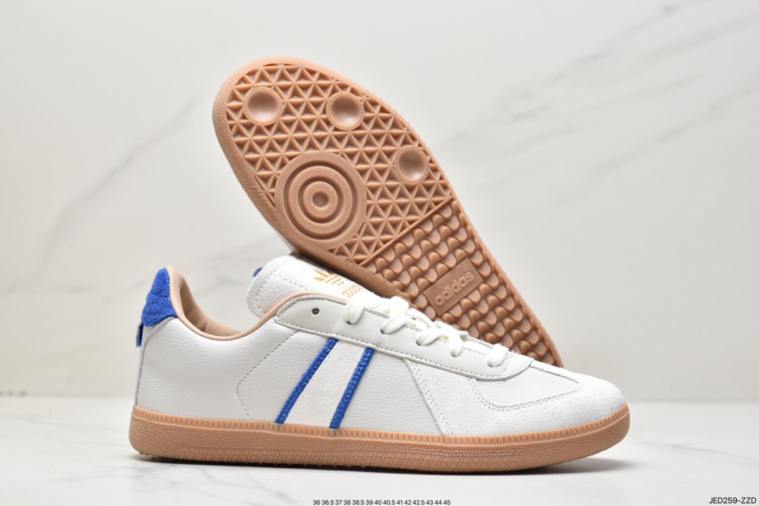 Adidas Clover Originals BW Army Dexun Series Board Shoes ”Leather Beige Royal Blue Label” HQ6457