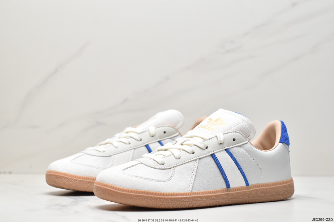 Adidas Clover Originals BW Army Dexun Series Board Shoes ”Leather Beige Royal Blue Label” HQ6457