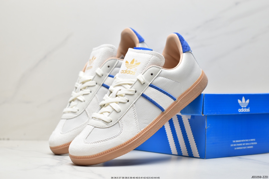 Adidas Clover Originals BW Army Dexun Series Board Shoes ”Leather Beige Royal Blue Label” HQ6457