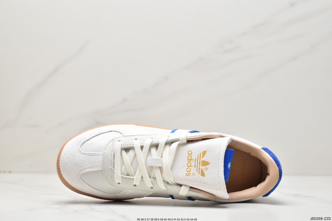 Adidas Clover Originals BW Army Dexun Series Board Shoes ”Leather Beige Royal Blue Label” HQ6457