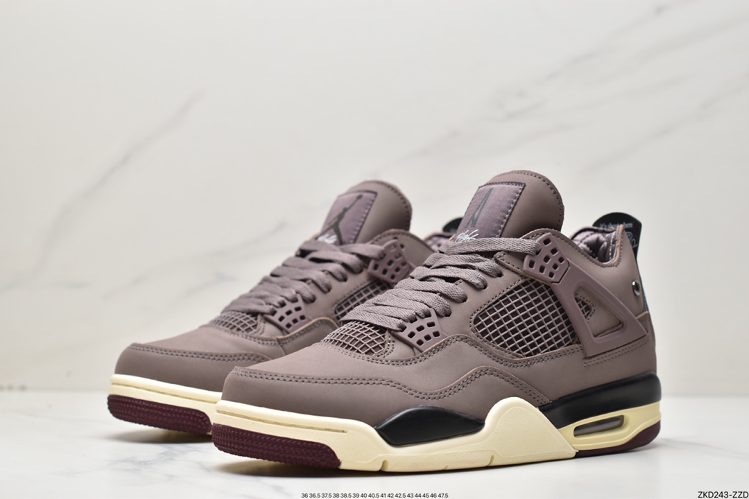 270 A Ma Maniére x Nike Air Jordan 4 Retro SP"Violet Ore"AJ4代中帮篮球鞋“酒红暗紫矿石黄”DV6773-220