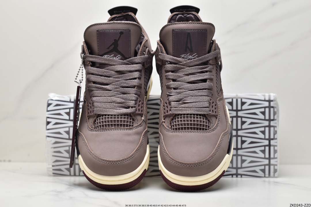 270 A Ma Maniére x Nike Air Jordan 4 Retro SP"Violet Ore"AJ4代中帮篮球鞋“酒红暗紫矿石黄”DV6773-220