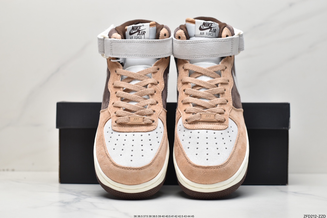 280 Nike Air Force 1′07 Mid"Milk Tea/Coffee Brown/Grey"空军一号AL6896-556