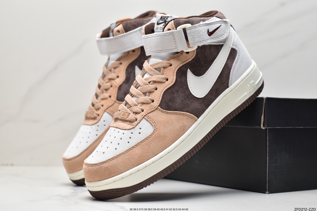 280 Nike Air Force 1′07 Mid"Milk Tea/Coffee Brown/Grey"空军一号AL6896-556