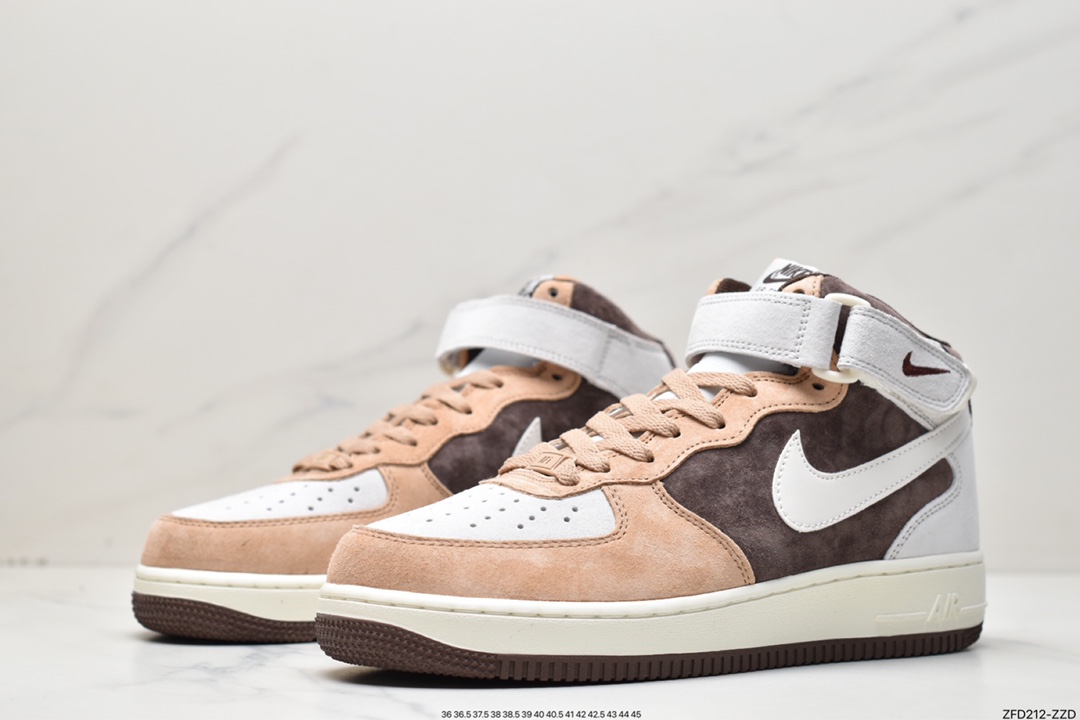 280 Nike Air Force 1′07 Mid"Milk Tea/Coffee Brown/Grey"空军一号AL6896-556