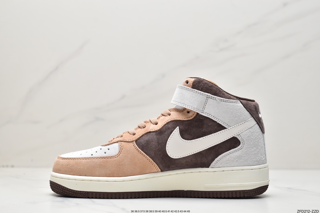 280 Nike Air Force 1′07 Mid"Milk Tea/Coffee Brown/Grey"空军一号AL6896-556