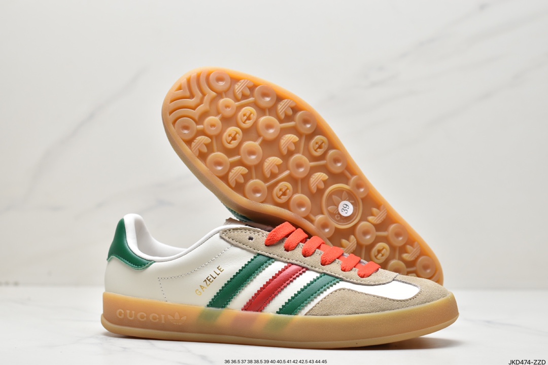 Heavyweight joint Adidas｜GUCCI cost-effective version of the clover logo and the iconic three bars as design elements 707848 9STUO 4860