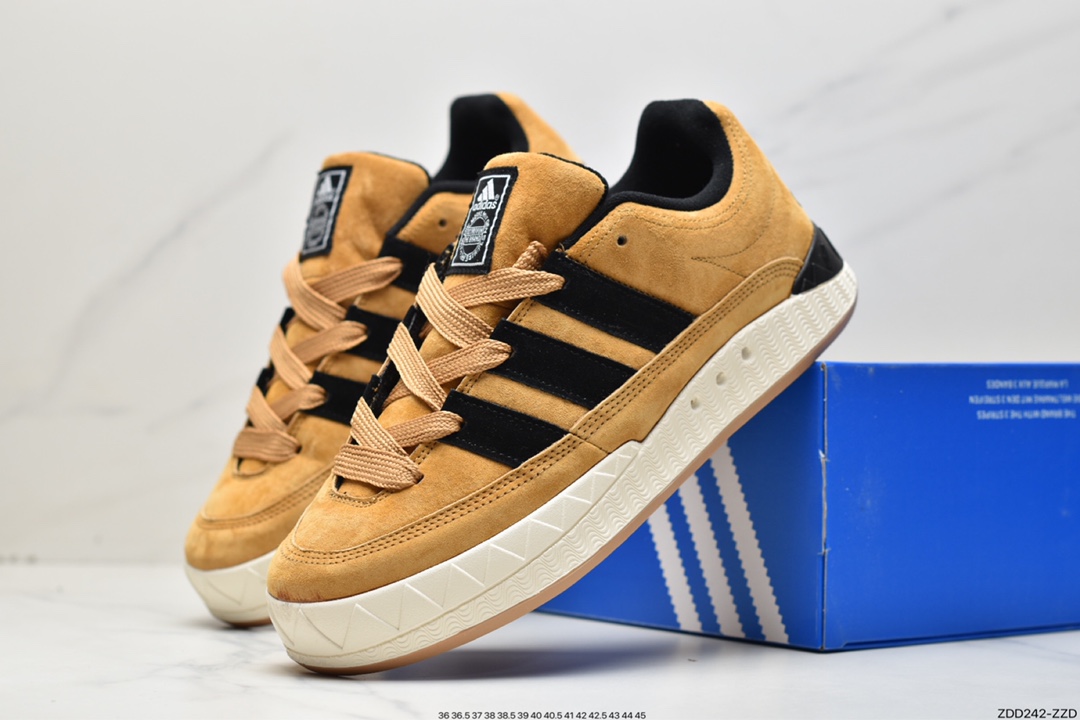 Atmos x Adidas Adimatic Low ”OG Shoebox” Matic series low-top retro sneakers ”co-branded wheat brown and black” HQ3935