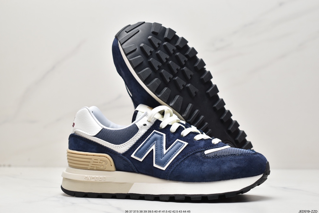 NB U574 Upgraded Series Low Top Retro Casual Sports Jogging Shoes ”Navy Blue and White” U574LGBB