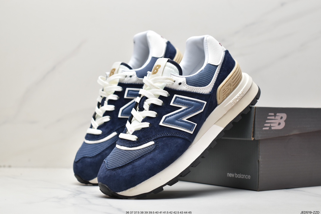 NB U574 Upgraded Series Low Top Retro Casual Sports Jogging Shoes ”Navy Blue and White” U574LGBB