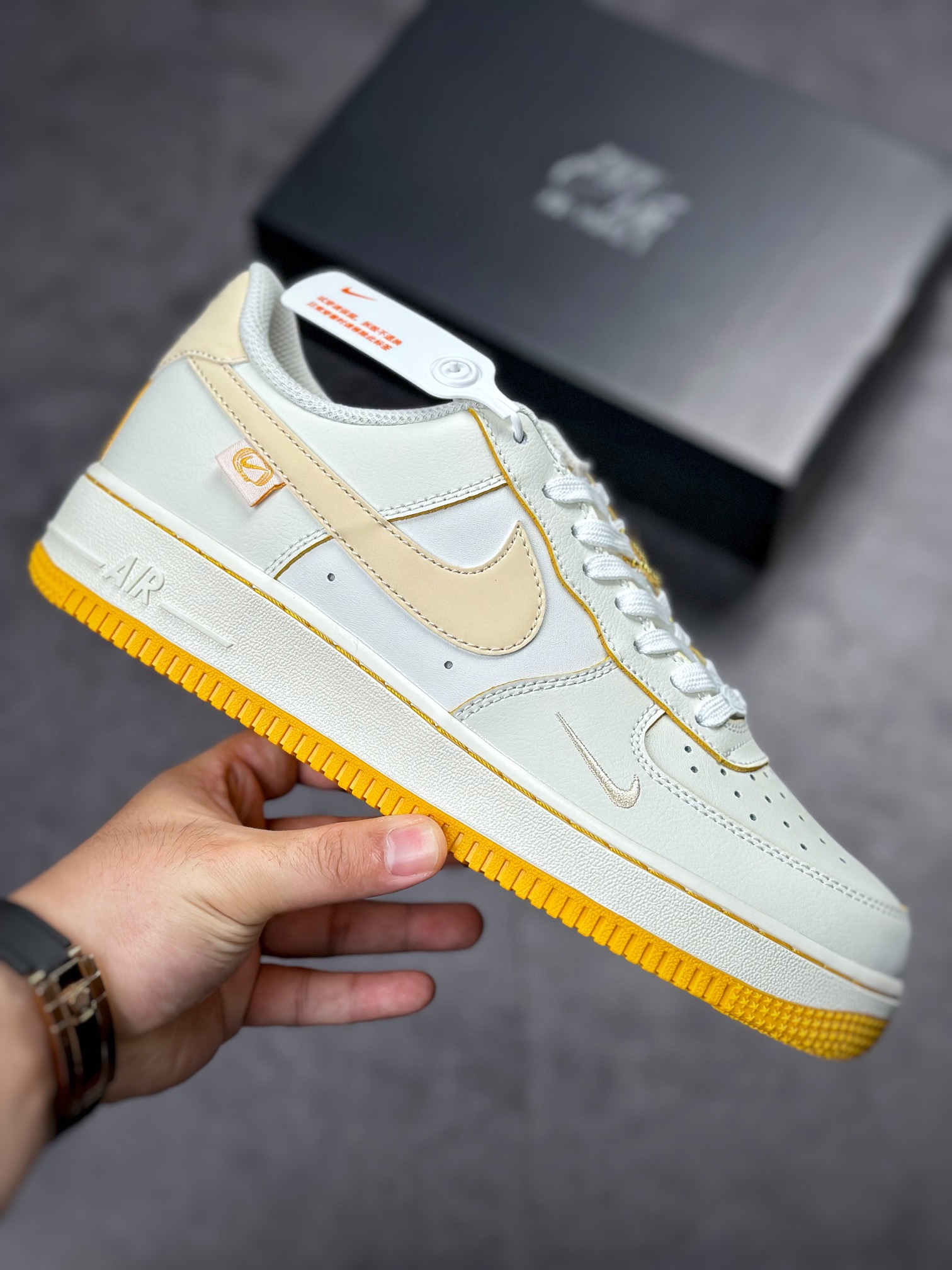 Nike Air Force 1 Low 07 Lemon Yellow Swoosh Sticker FB1839-222