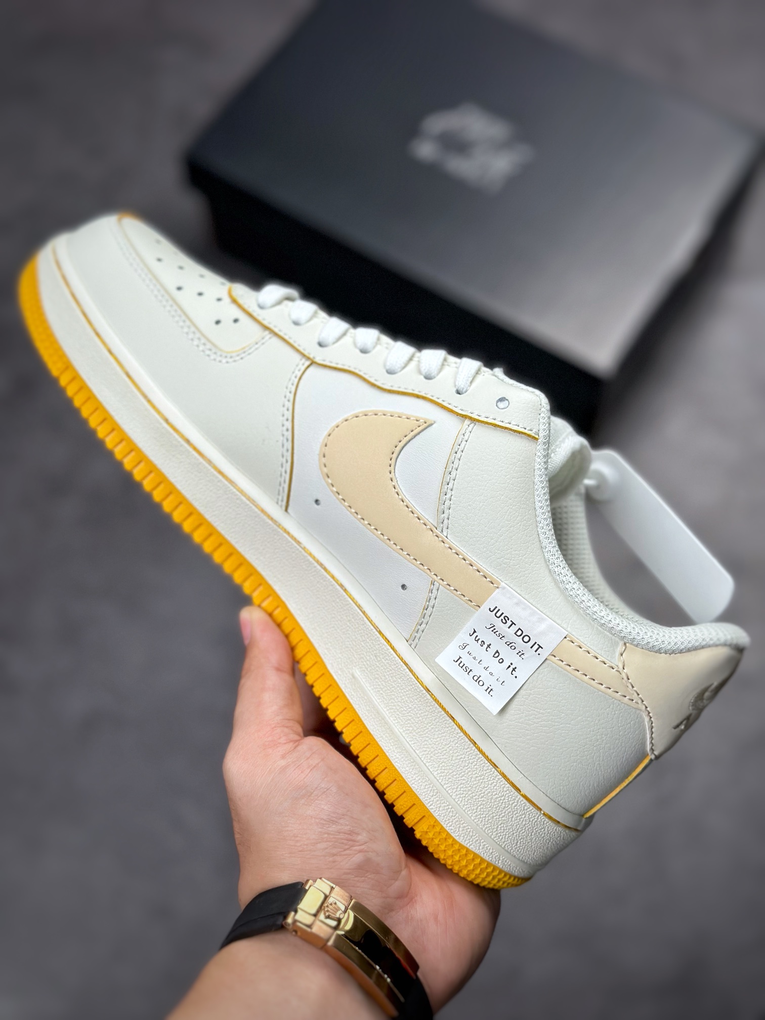 Nike Air Force 1 Low 07 Lemon Yellow Swoosh Sticker FB1839-222