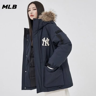 MLB Clothing Down Jacket Black Green White Embroidery Unisex Nylon