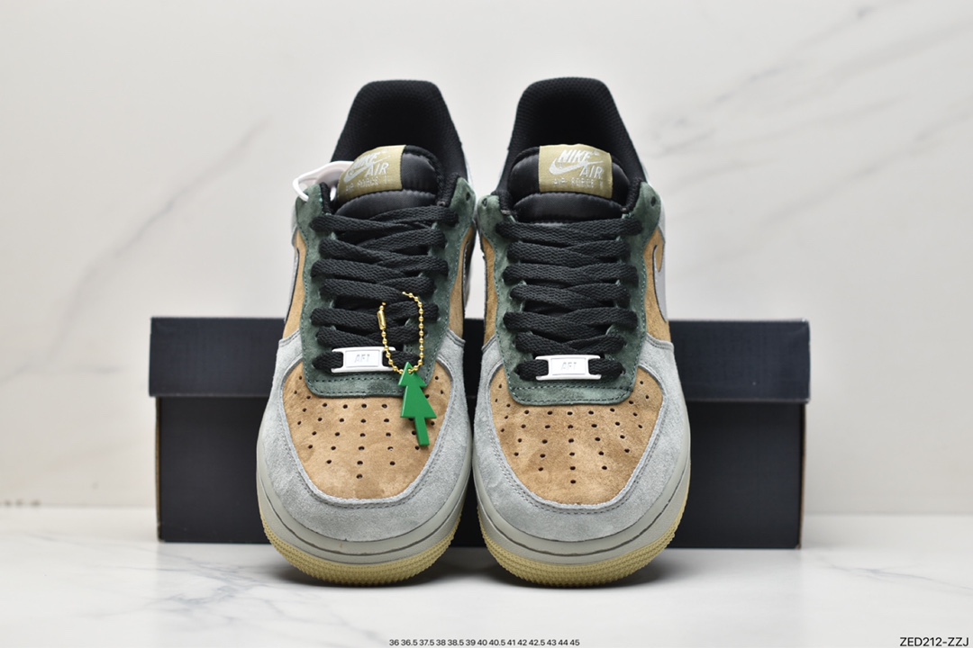 260 Nike Air Force 1'07 Low ”Christmas”空军一号低帮“麂皮棕墨绿3M钩子”CQ5059-101