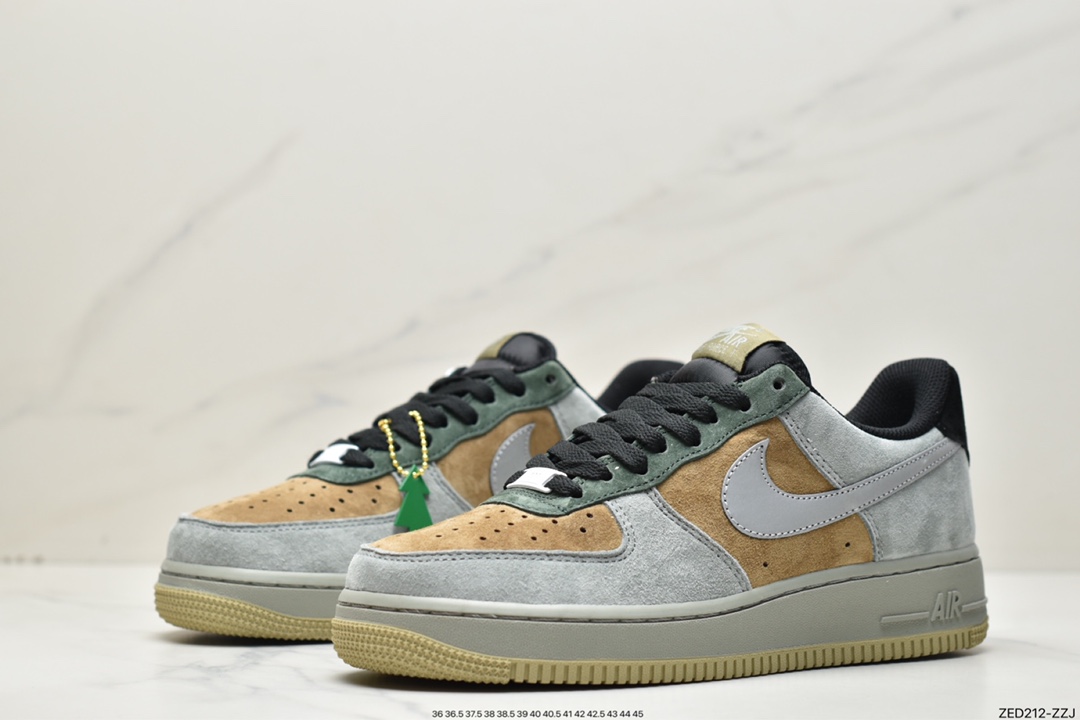 260 Nike Air Force 1'07 Low ”Christmas”空军一号低帮“麂皮棕墨绿3M钩子”CQ5059-101