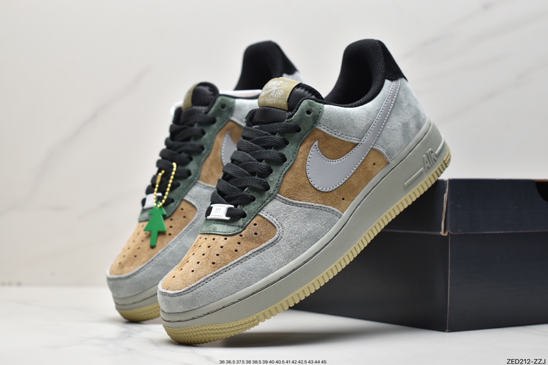 260 Nike Air Force 1'07 Low ”Christmas”空军一号低帮“麂皮棕墨绿3M钩子”CQ5059-101